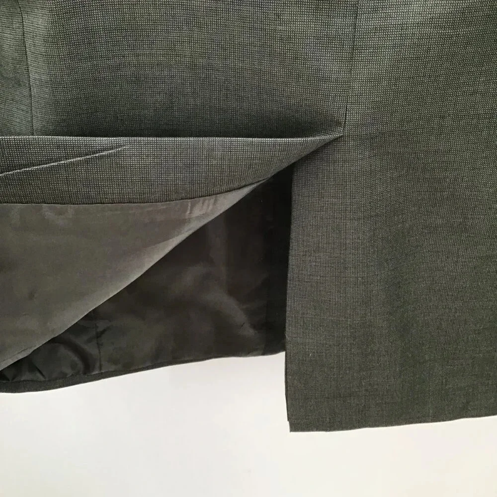 Mens Jones New York Suit 40R Pants 35/28.5 Wool Cashmere Blend Green Houndstooth - Picture 8 of 16